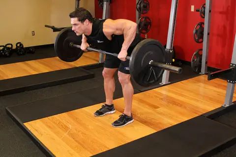 Barbell Rear Delt Row — end position