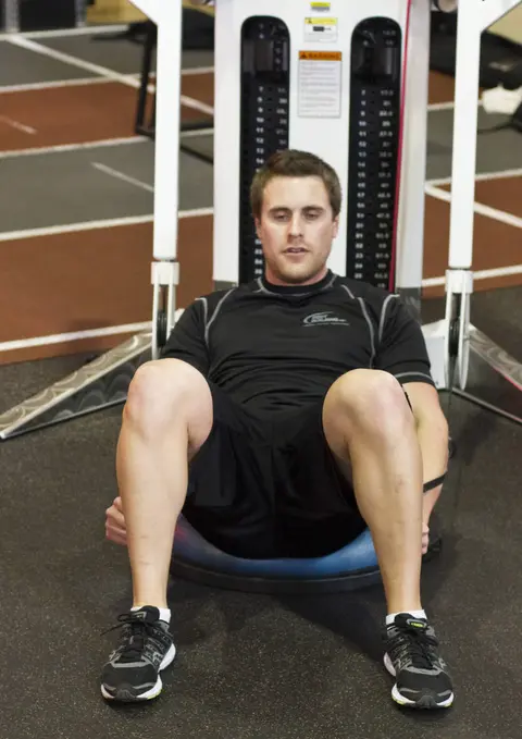 Bosu Ball Cable Crunch With Side Bends