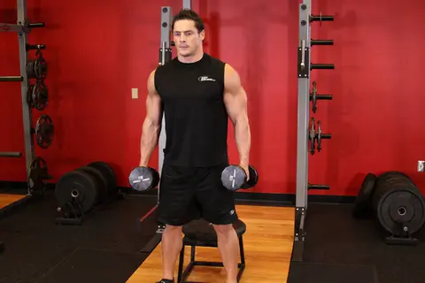 Dumbbell Squat To A Bench