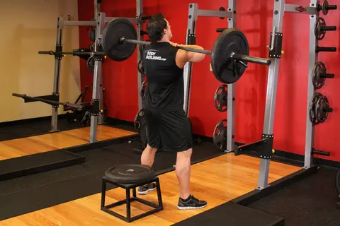 Front Barbell Squat To A Bench