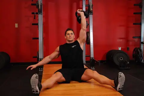 Kettlebell Seated Press — end position