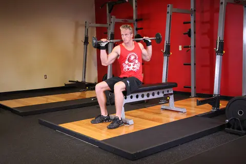 Seated Barbell Twist — end position