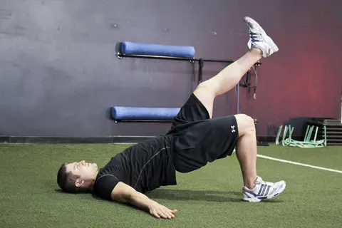 Single Leg Glute Bridge — end position