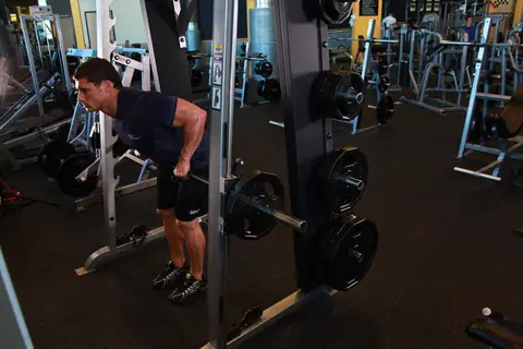 Smith Machine Bent Over Row — end position